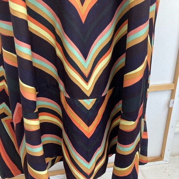 Anthropologie NWOT fabulous chevron print dress w/cut out elastic back & pockets - Picture 6 of 15
